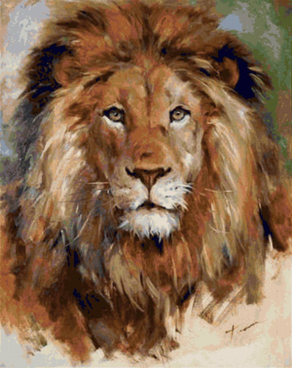 лев 5 - лев, голова льва - предпросмотр