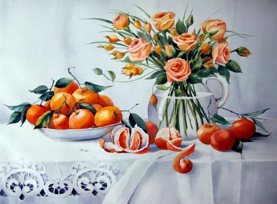 Розы и мандарины - оригинал