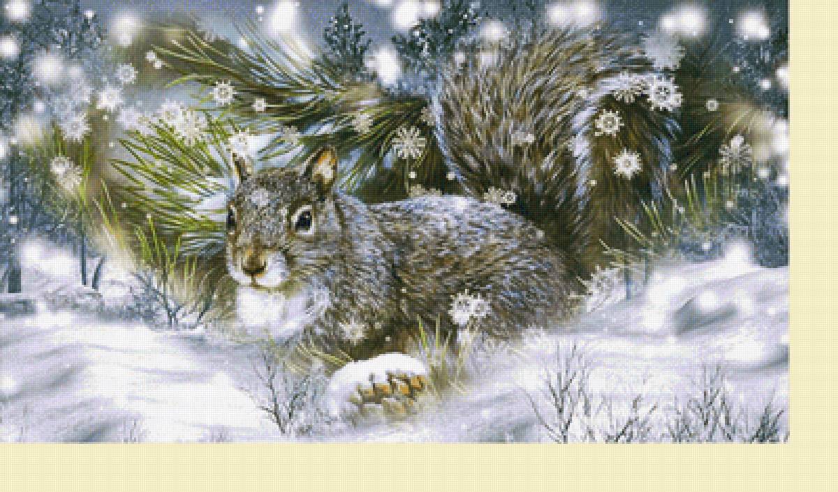 Серия "Белки" - белка, зима - предпросмотр