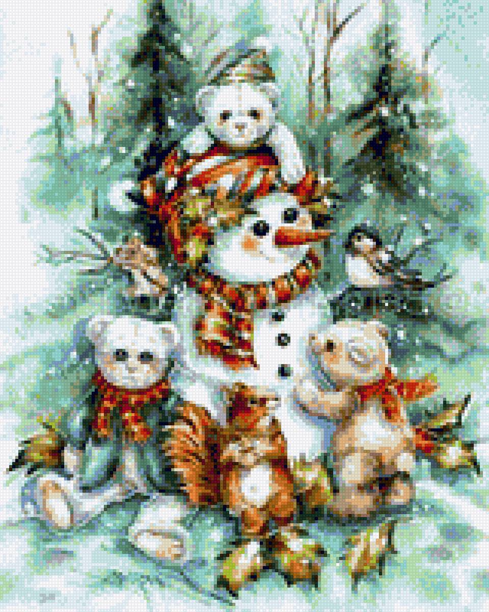 Снеговик - праздник торжество, зима. - предпросмотр