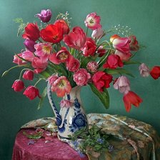 Схема вышивки «Mesa,decorada.com flores»