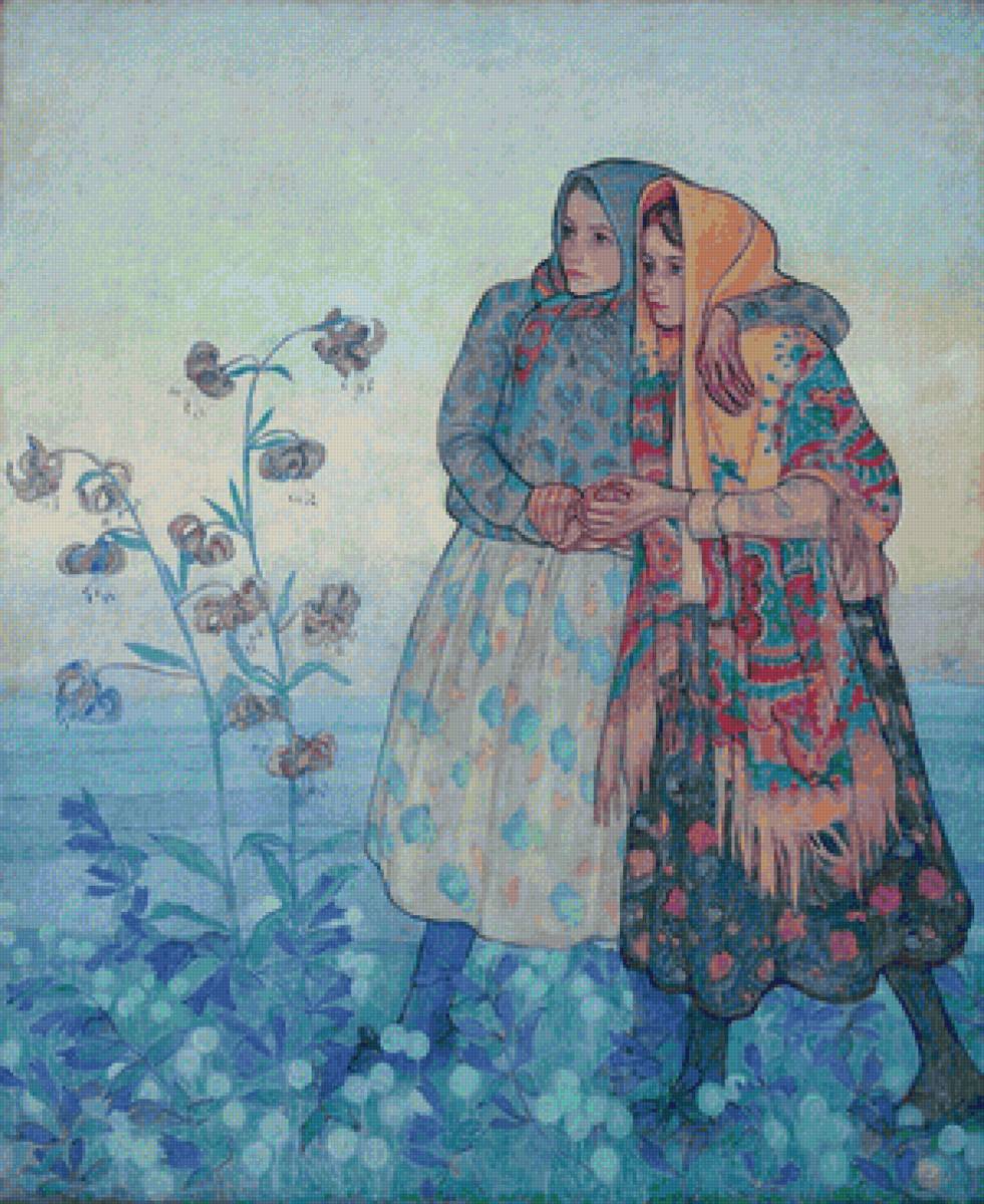 Сестрицы - цветы, сестры, фолк - предпросмотр