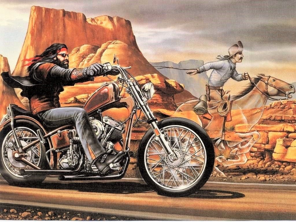 №2219482 - мотоцикл, всадник, байкер, конь - оригинал