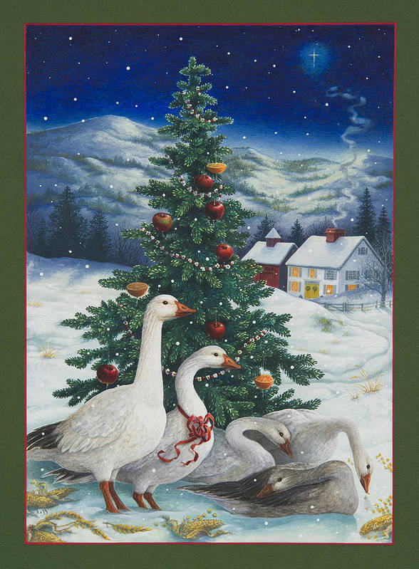 Christmas Geese - bird, christmas, winter, geese - оригинал