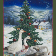 Оригинал схемы вышивки «Christmas Geese» (№2219774)