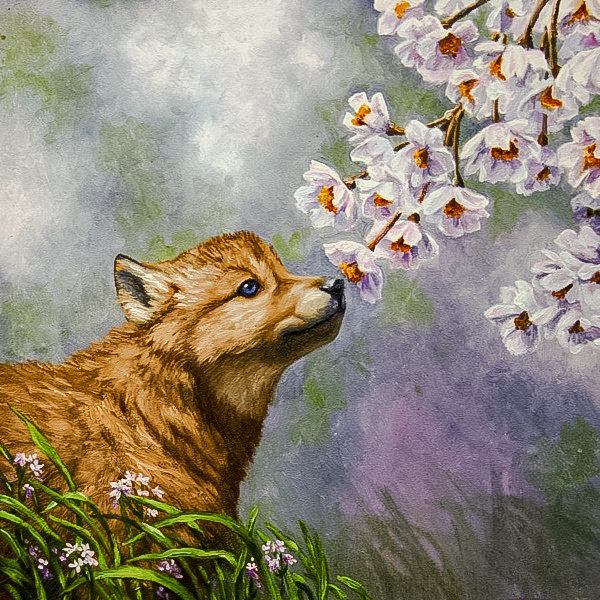 The Little Wolf. - rosemary millette painter.animals.flowers and gardens. - оригинал