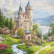 Схема вышивки «пейзаж»