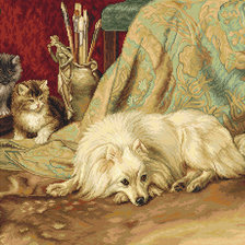 Схема вышивки «Собака и коты»
