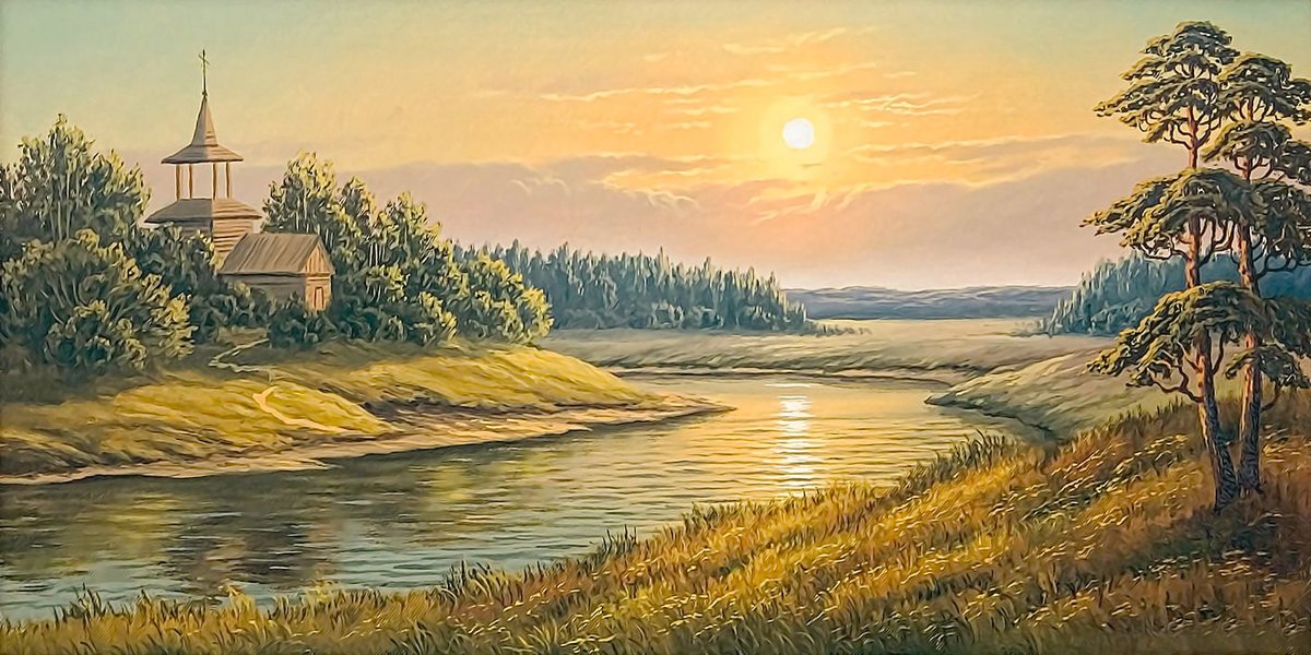 №2221961 - закат, река, пейзаж - оригинал