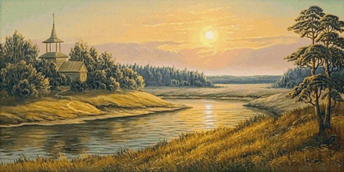 №2221961 - река, пейзаж, закат - предпросмотр