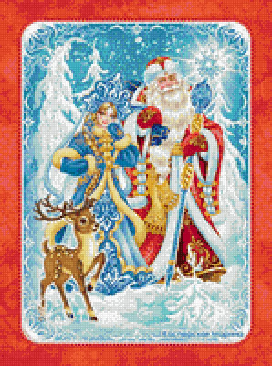 Новогодняя - новый год, дед мороз, снегурочка. - предпросмотр