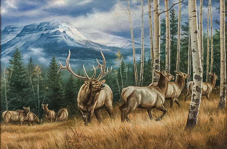 March in Montana. - rosemary millette painter.scenarys.animals. - оригинал