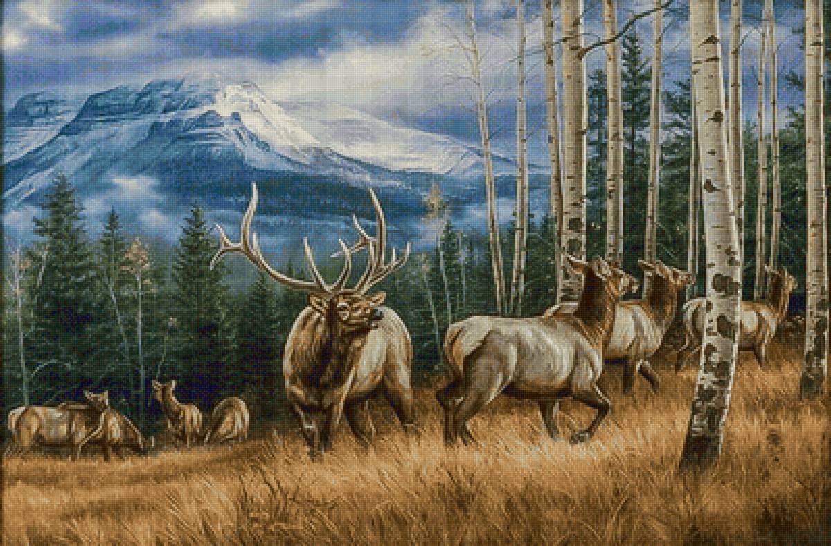 March in Montana. - rosemary millette painter.scenarys.animals. - предпросмотр
