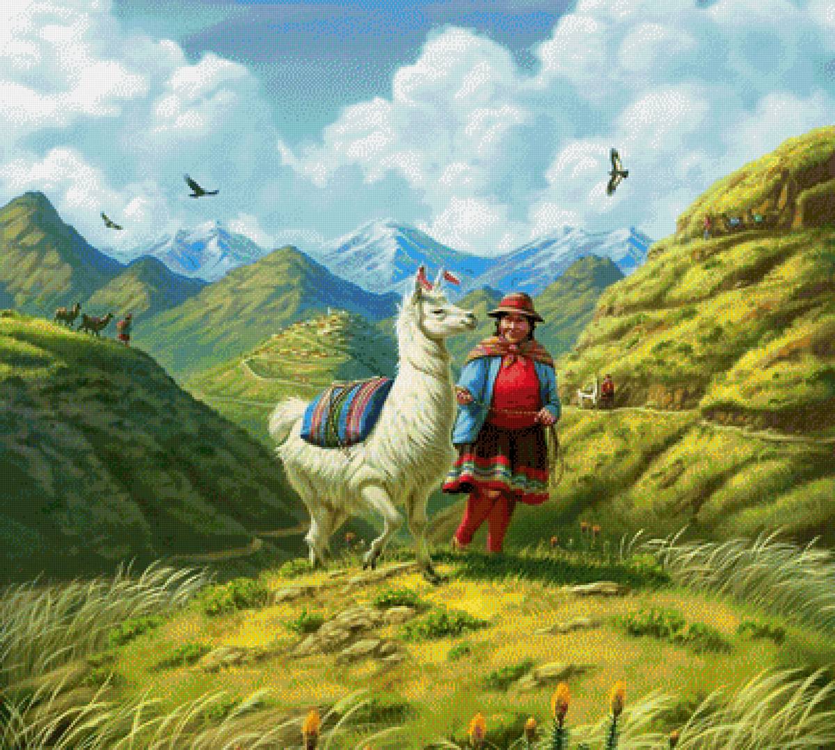 Деревня - животные, пейзаж, местность, люди, деревня - предпросмотр