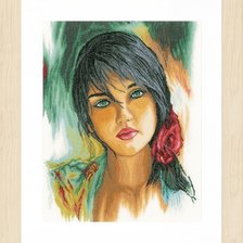 Оригинал схемы вышивки «Mujer Rubia de ojos verdes» (№2222895)