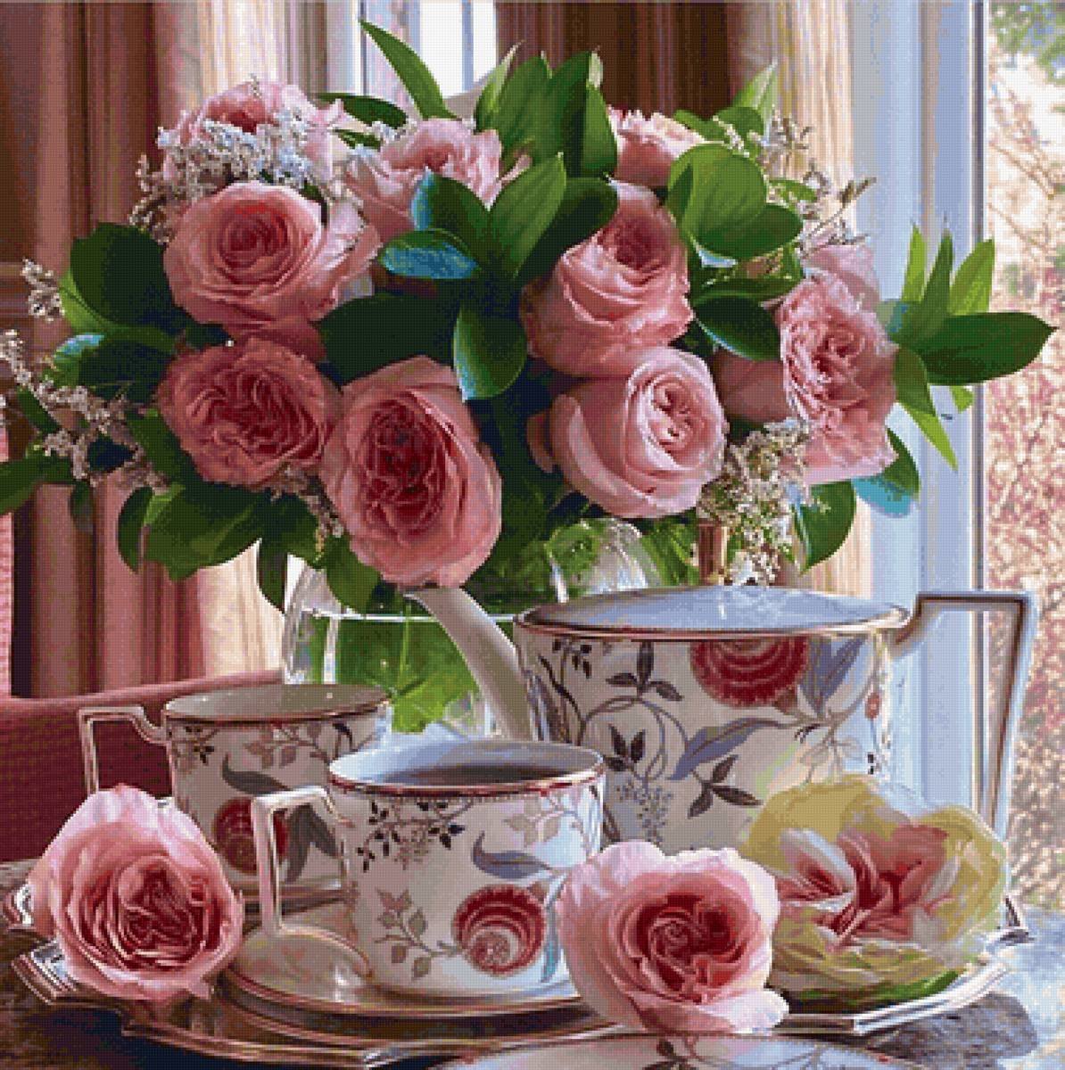 Розы на столе - оригинал