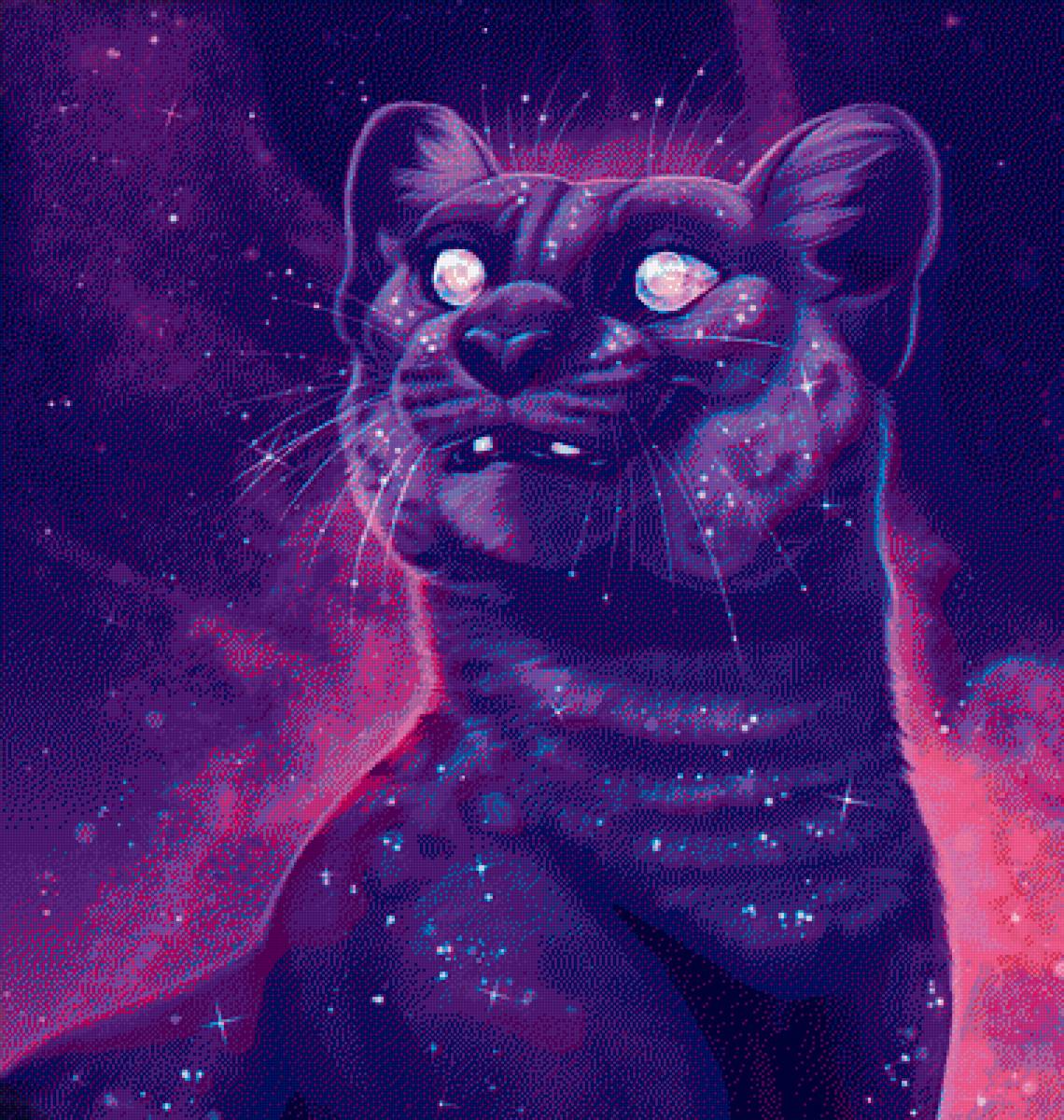 Звездная кошка - животные, фэнтези, фантастика, кошка - предпросмотр