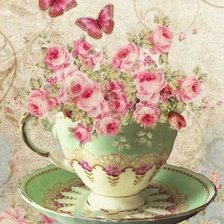 Чашечка с цветами