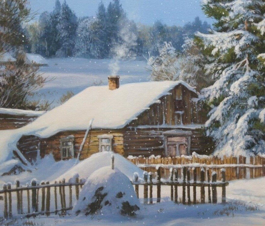 Зима в деревне - оригинал