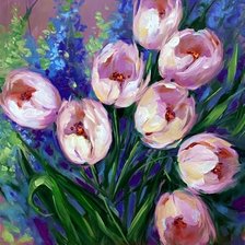 Схема вышивки «Tulipas.»