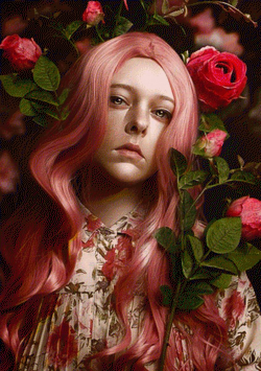 Роза - девушка, роза, портрет - предпросмотр
