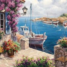 Схема вышивки «Море»