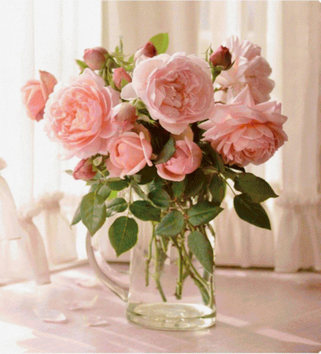 нежные розы - розы, натюрморт - предпросмотр