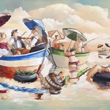 Схема вышивки «РОНАЛЬД ВЕСТ. ОБЕД НА ВОДЕ»