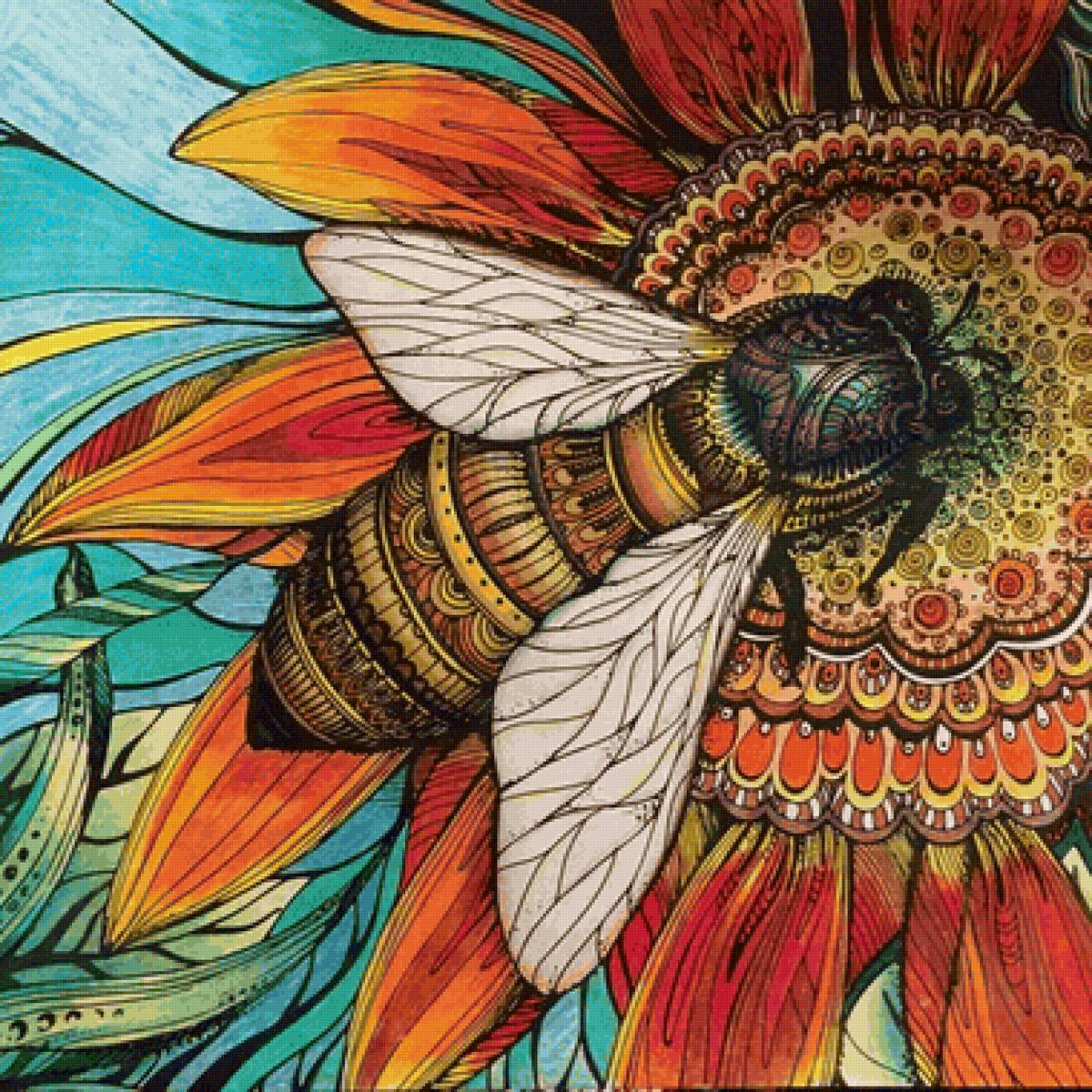 Abelhas nas flores. - flores.abelhas. - предпросмотр