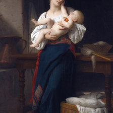 Схема вышивки «Женщина с младенцем»