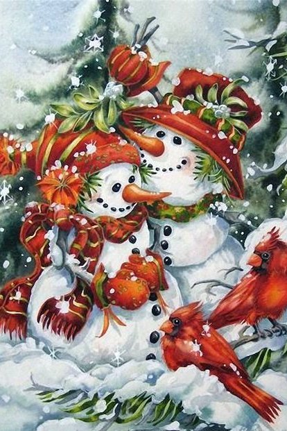 новый год - снеговики новый год зима сказка - оригинал