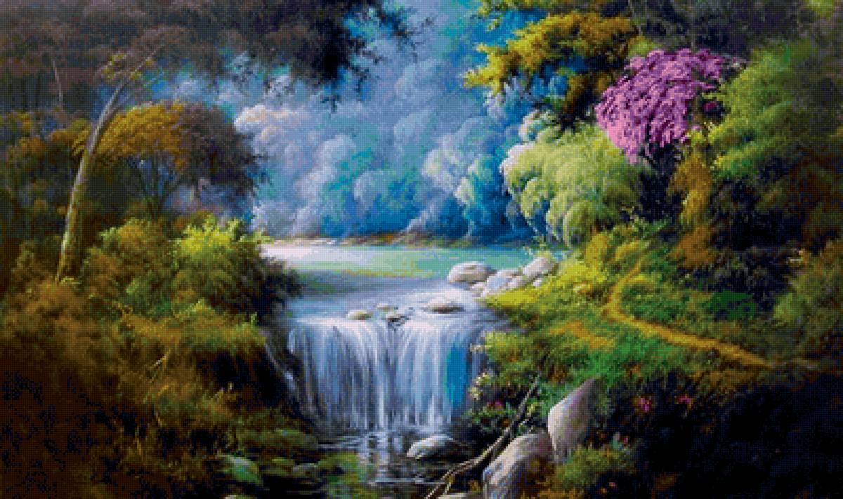 Paisagens de  cachoeira. - paisagem, cachoeiras. - предпросмотр