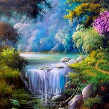 Схема вышивки «Paisagens de  cachoeira.»