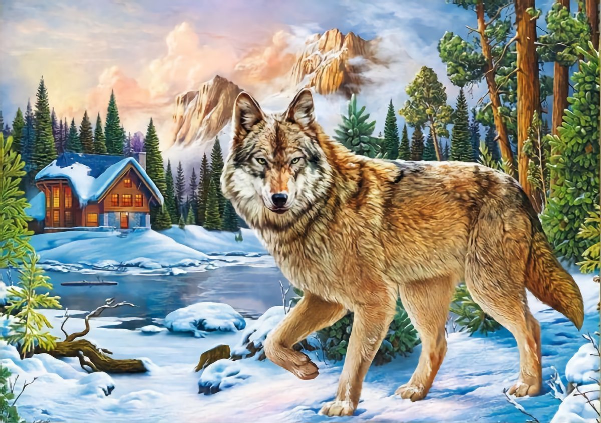 волк - животные волк зима - оригинал