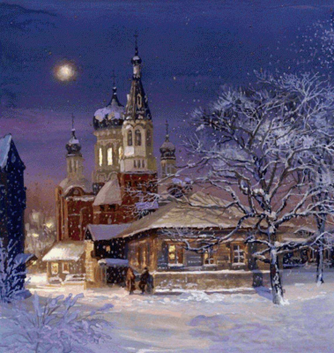 Рождество. Владимир Жданов - русские художники - предпросмотр