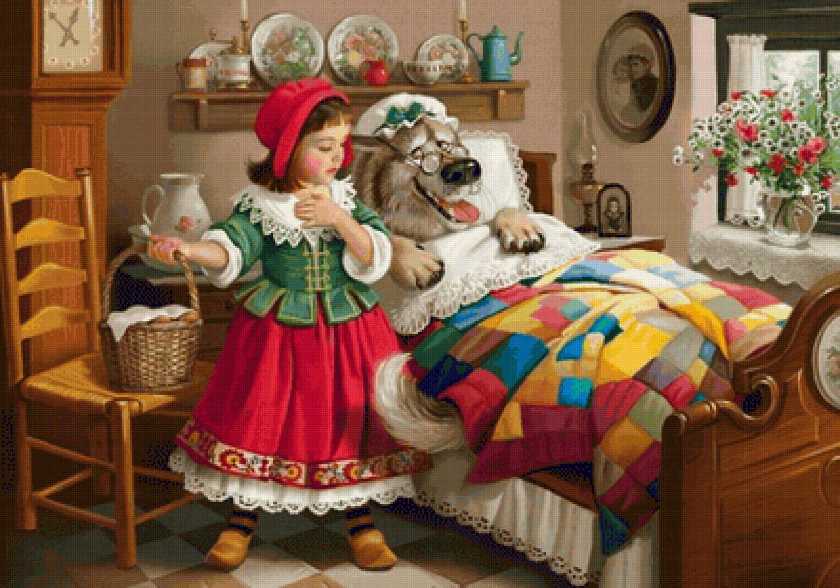 Красная шапочка - волк, девочка, сказка - предпросмотр