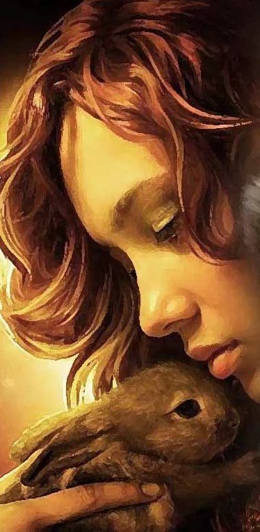 Забота - кролик, забота, животные, нежность, человек - оригинал