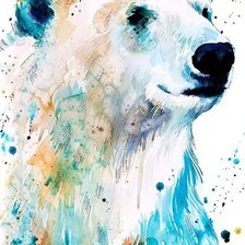 Акварель. Белый медведь