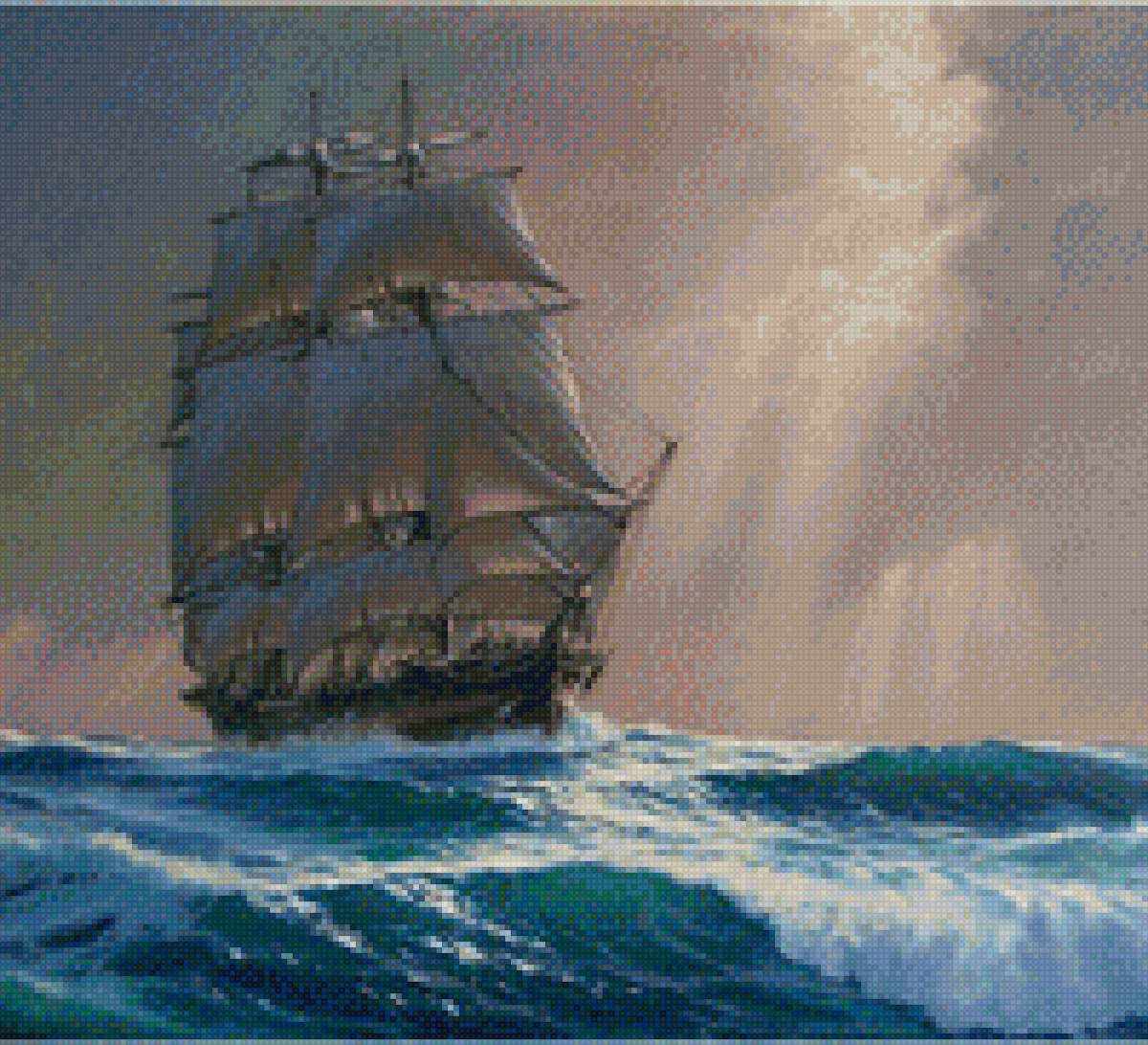 корабль - море - предпросмотр