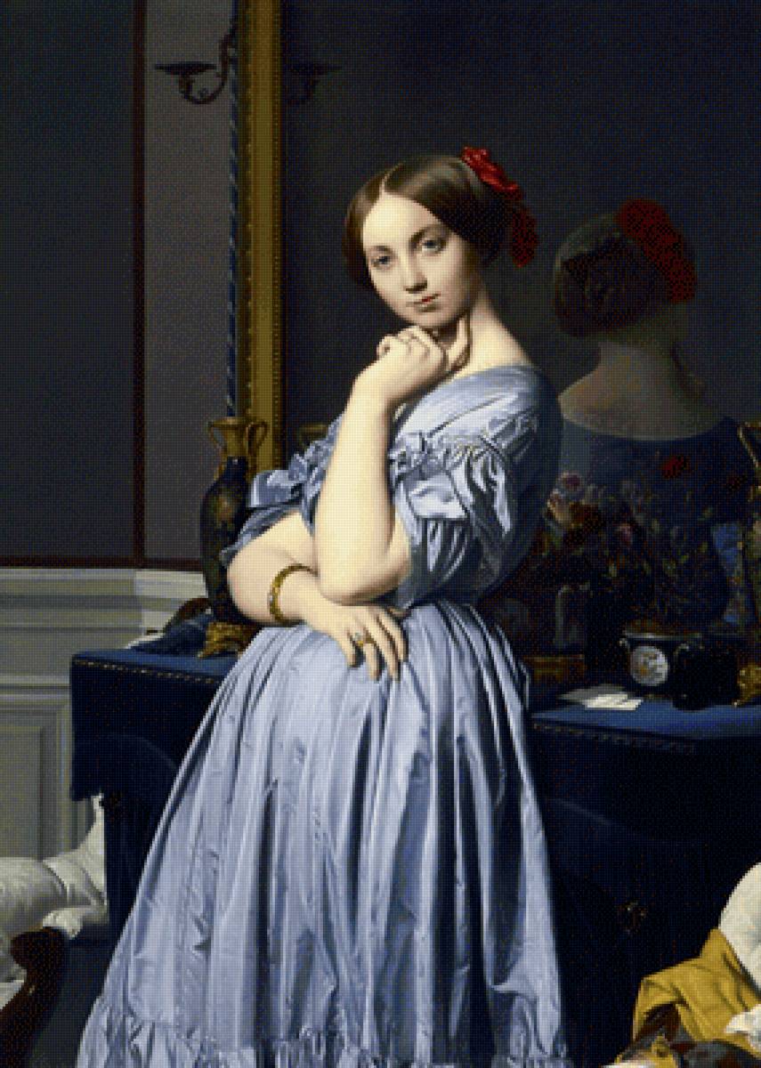 Девушка у зеркала - портрет, женщина, живопись, 19 век, девушка - предпросмотр