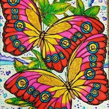 Схема вышивки «Borboletas.»