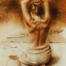 Схема вышивки «MUJER ESPALDA TINAJA»