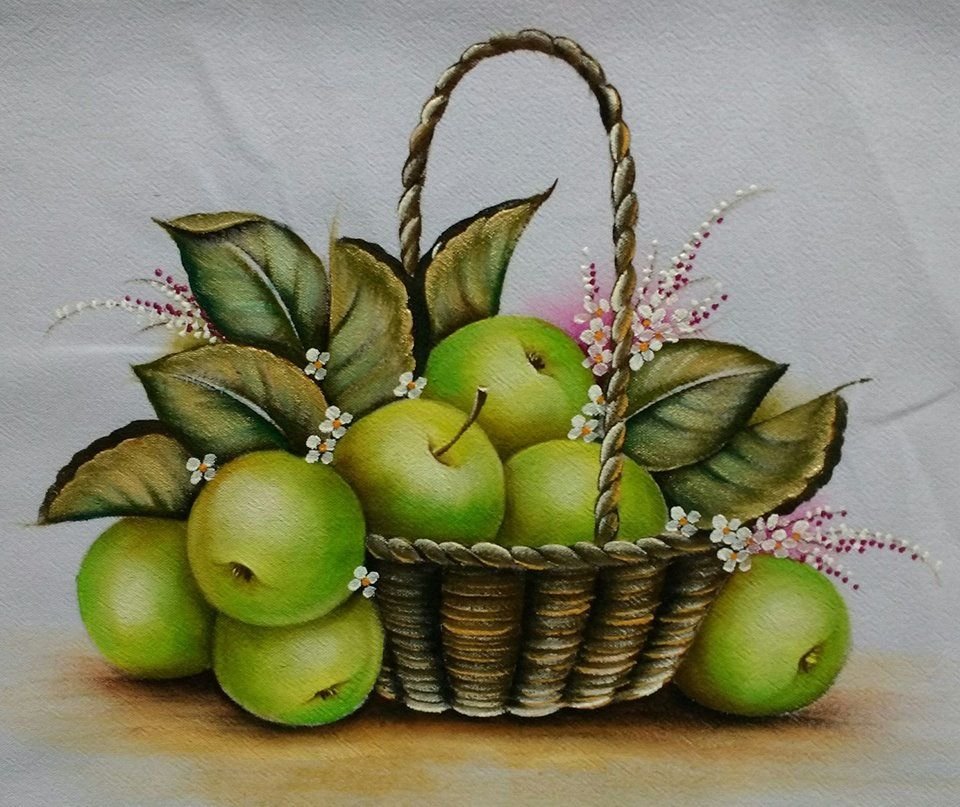 Cesta com maça. - flores.frutas - оригинал