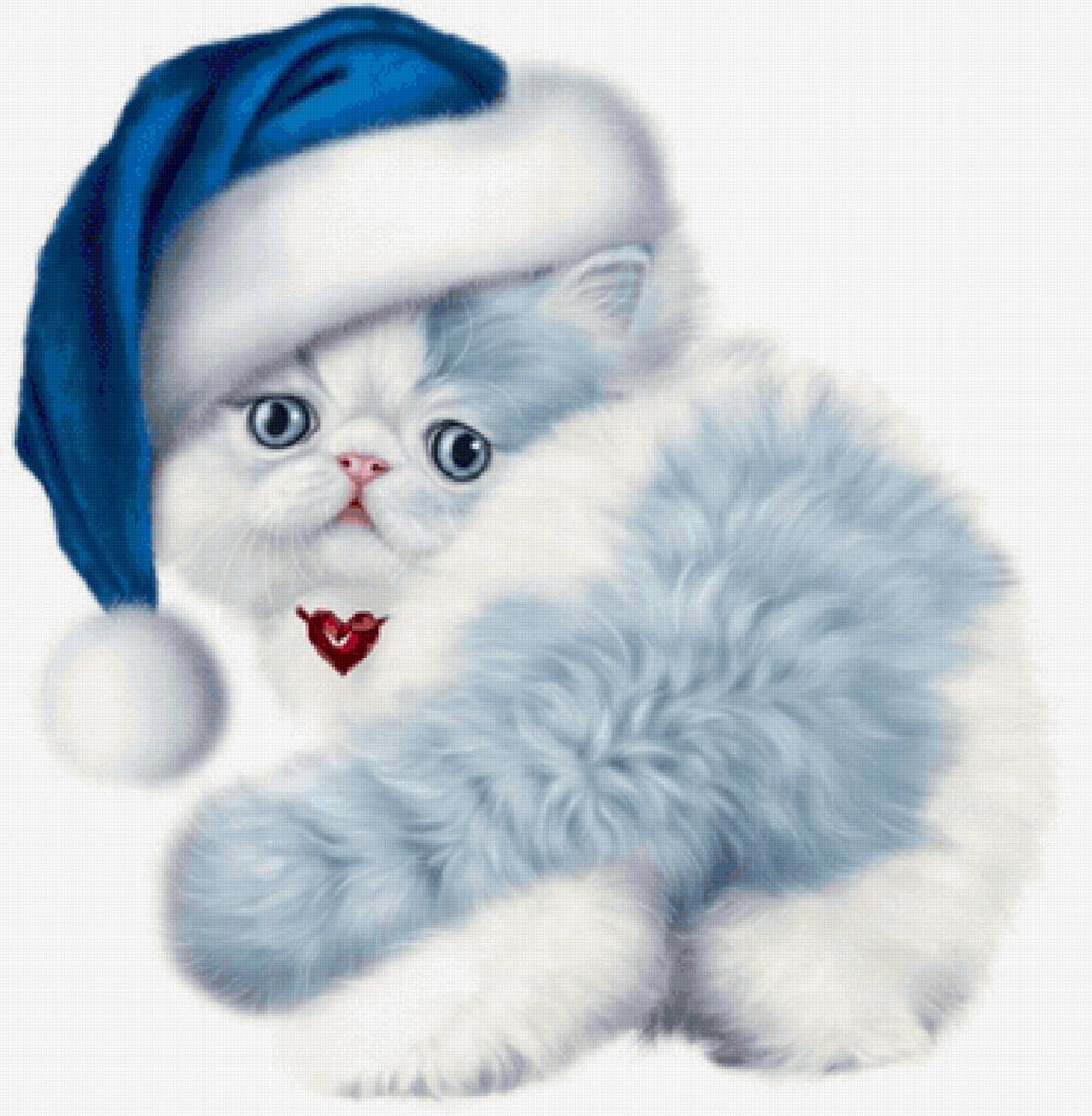 Gatinho com touca. - animais.fantasia. - предпросмотр