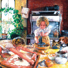 Схема вышивки «пекут печенье»