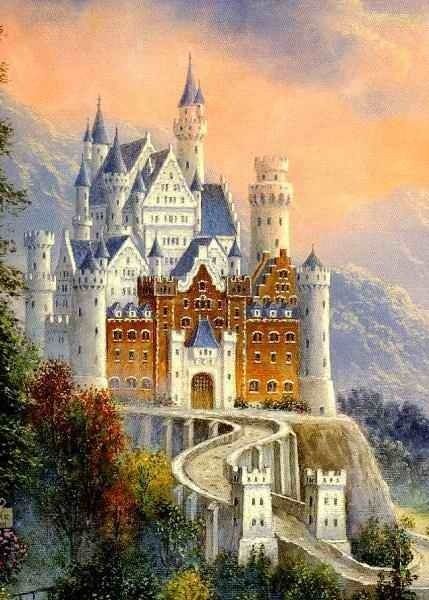 Замок в горах - замок, королевство, горы, сказка - оригинал