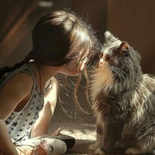 Девочка и кот