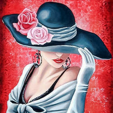Схема вышивки «Lady with a Hat.»