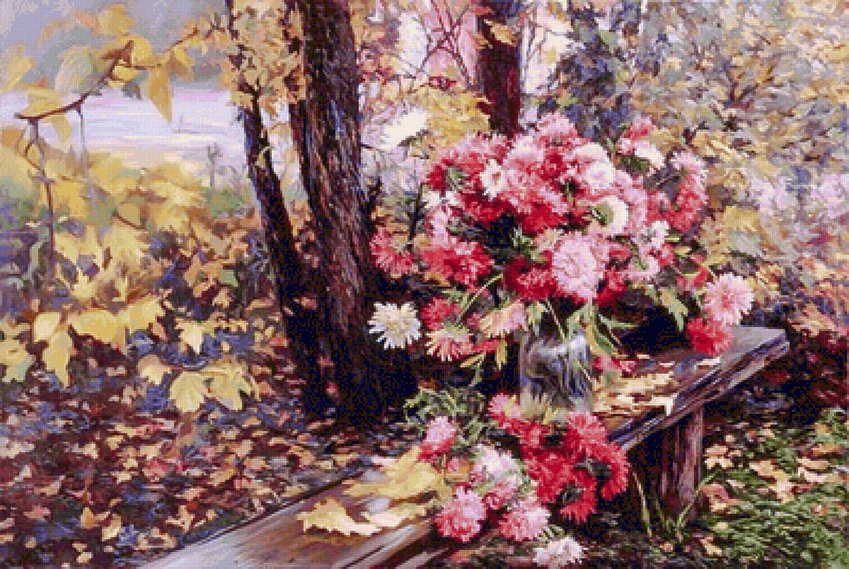 Vase of Chrysanthemums. - scenarys.flowers and gardens. - предпросмотр