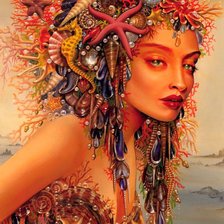 Схема вышивки «sirena con coral 2»